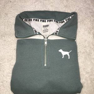 Half zip. Pink sweater